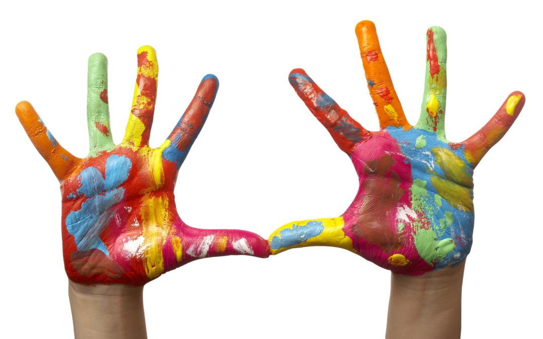 Color Painted Child Hand