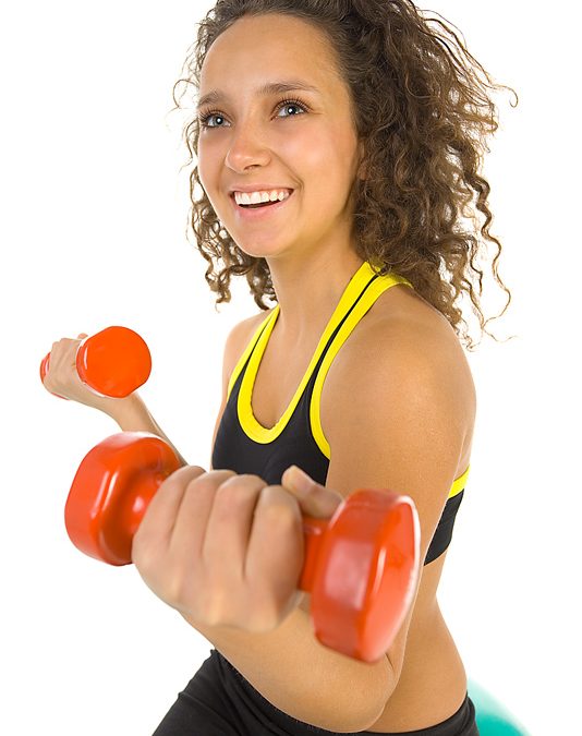Work out with dumbbells